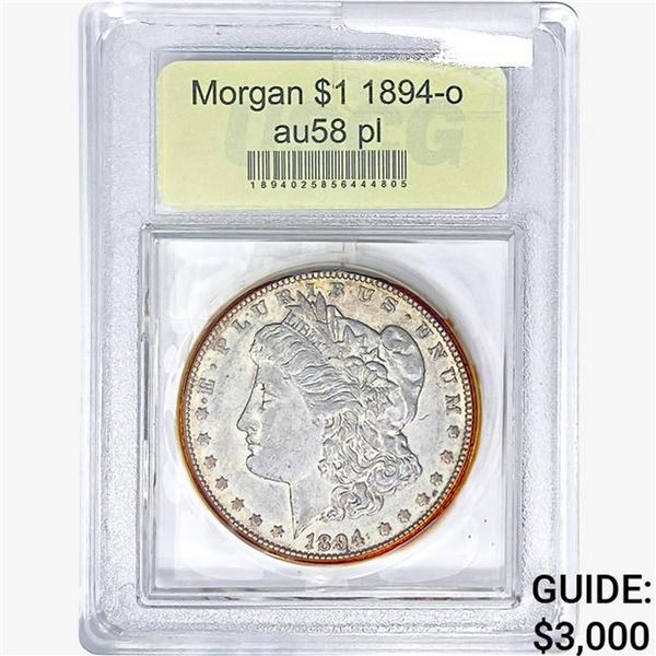 1894-O Morgan Silver Dollar USCG AU58 PL