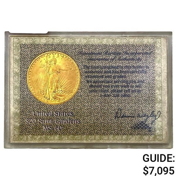 1908 $20 Gold Double Eagle   UNC