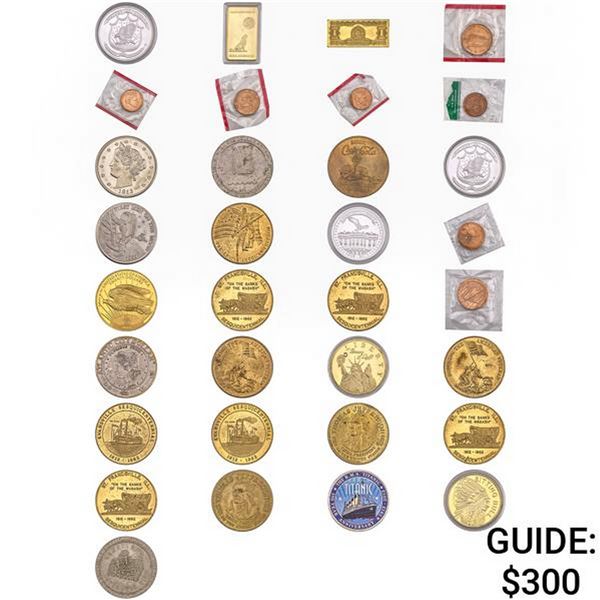 Misc. Tokens and Medals Lot. [33 Coins]