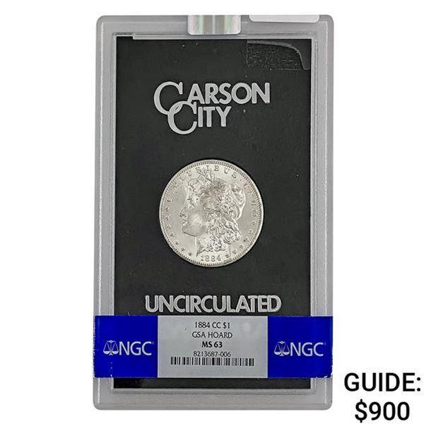 1884-CC Morgan Silver Dollar NGC MS63 GSA