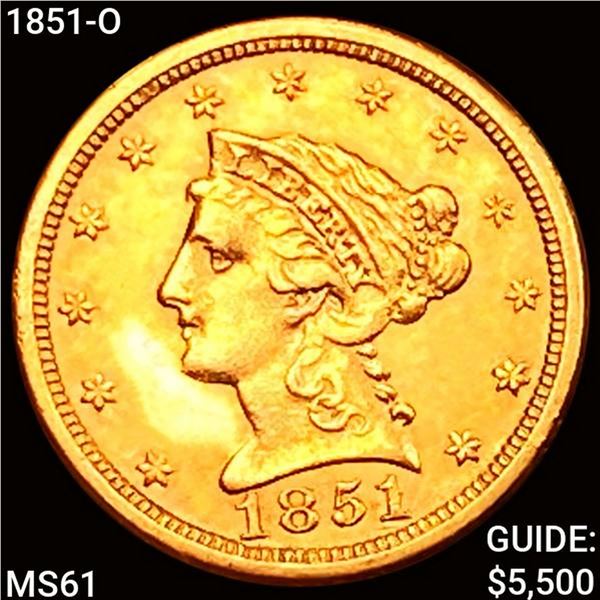 1851-O $2.50 Gold Quarter Eagle UNCIRCULATED