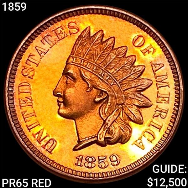 1859 Indian Head Cent GEM PROOF RED