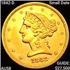 Image 1 : 1842-D Small Date $5 Gold Half Eagle CHOICE AU