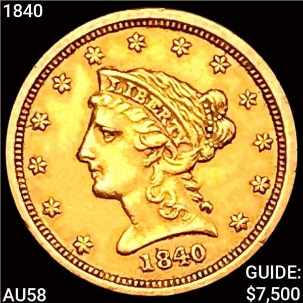 1840 $2.50 Gold Quarter Eagle CHOICE AU