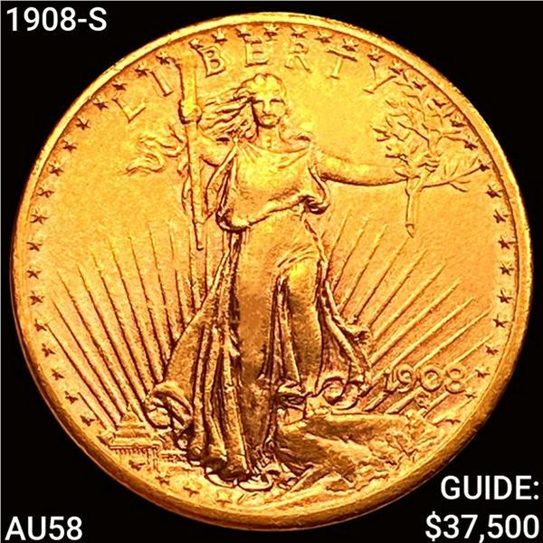 1908-S $20 Gold Double Eagle CHOICE AU