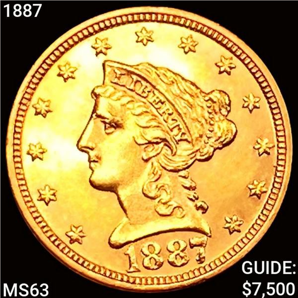 1887 $2.50 Gold Quarter Eagle CHOICE BU