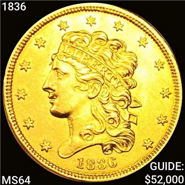 1836 $5 Gold Half Eagle CHOICE BU