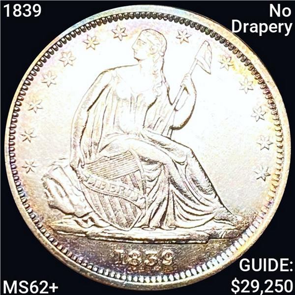 1839 Seated Liberty Half Dollar UNCIRCULATED +