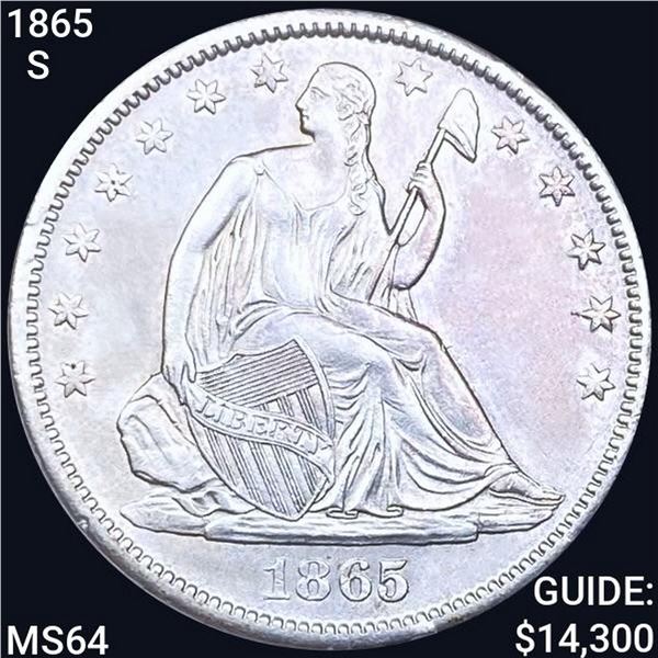 1865-S Seated Liberty Half Dollar CHOICE BU