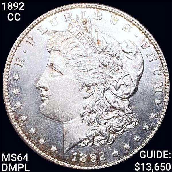 1892-CC Morgan Silver Dollar CHOICE BU DMPL