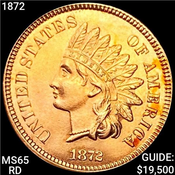 1872 Indian Head Cent GEM BU RD