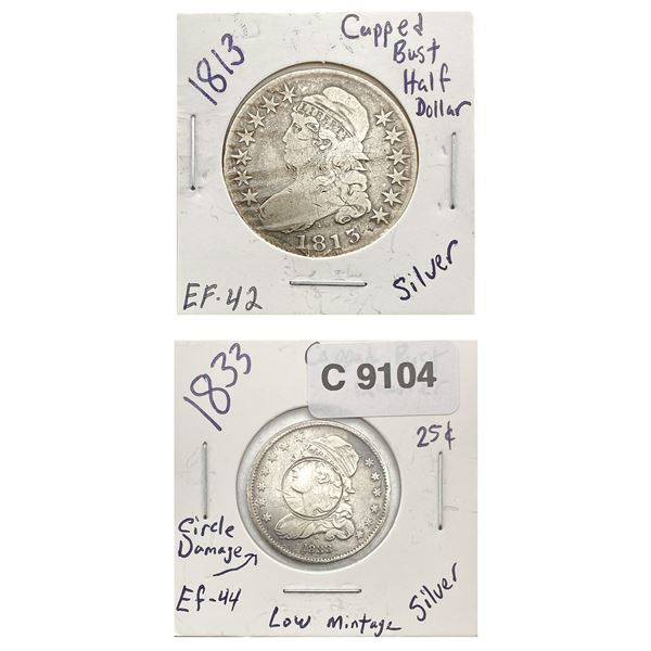 [2] 1813, 1833 Capped Bust Coinage Lot