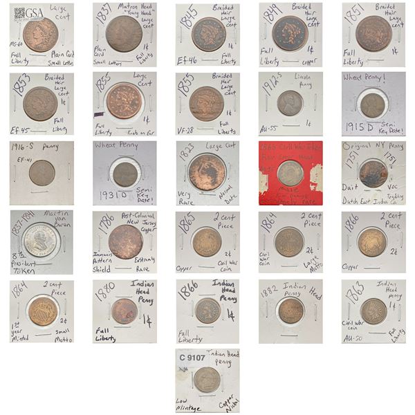 [26] 1751-1931 US Copper Coinage Lot