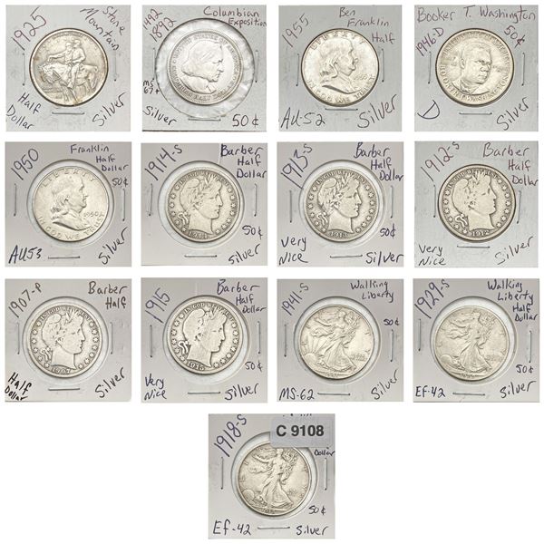 [13] 1892-1955 US Half Dollar Lot