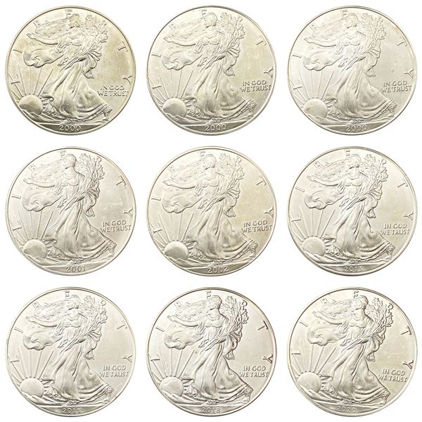 [9] 2000 BU 1oz Silver Eagles