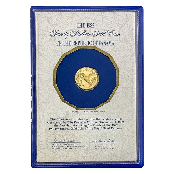 1982 Panama Gold 20 Balboa .0344oz