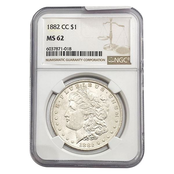 1882-CC Morgan Silver Dollar NGC MS62