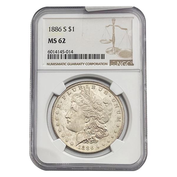 1886-S Morgan Silver Dollar NGC MS62