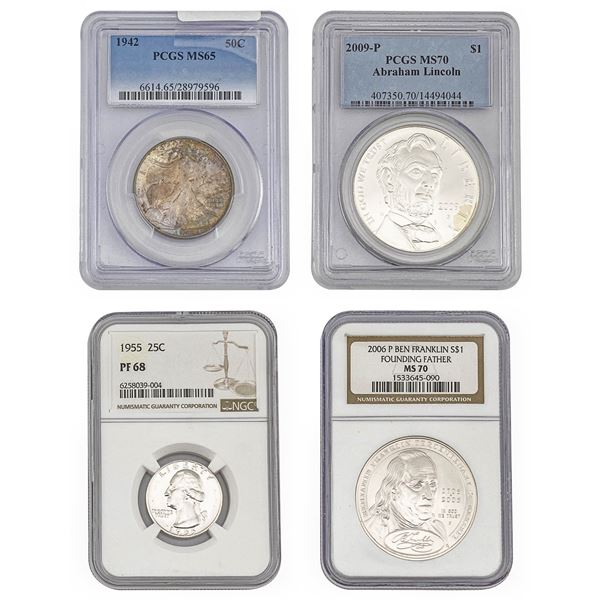 [4]1942-2009 Varied U.S. Coins [25C-$1] NGC/PCGS
