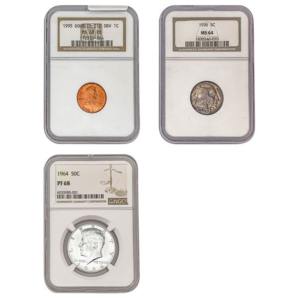 [3]1936-1995 Varied U.S. Coins NGC MS/PF64-68