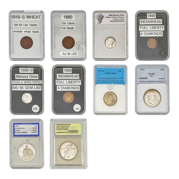 [10]1880-1994 Varied U.S. Coins [1C-50C]
