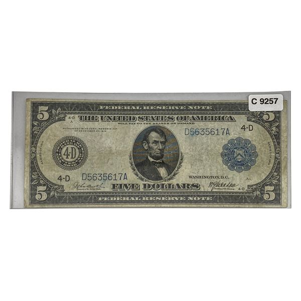 1914 $5 Federal Reserve Note