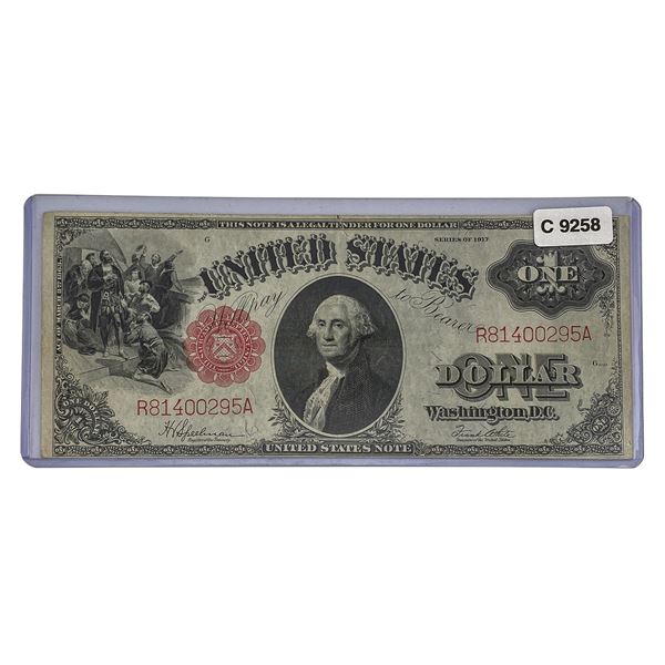1917 United States $1 Large Note - Red Seal