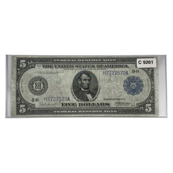 1913 $5 Federal Reserve Note
