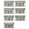 Image 1 : 1935-2001 [7] Certified U.S. Paper Money Lot $1 PCGS