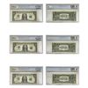 Image 2 : 1935-2001 [7] Certified U.S. Paper Money Lot $1 PCGS