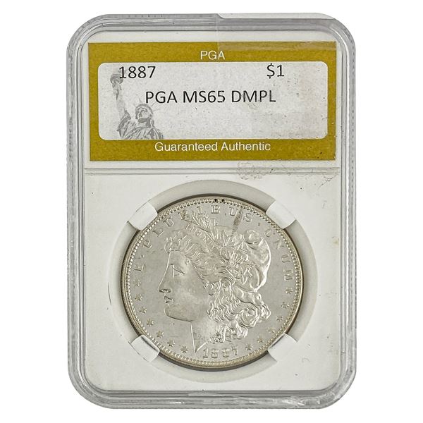 1887 Morgan Silver Dollar PGA MS65 DMPL