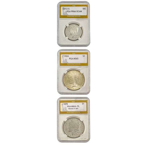 [3] 1878-2012 PGA Certified U.S. Coin Lot