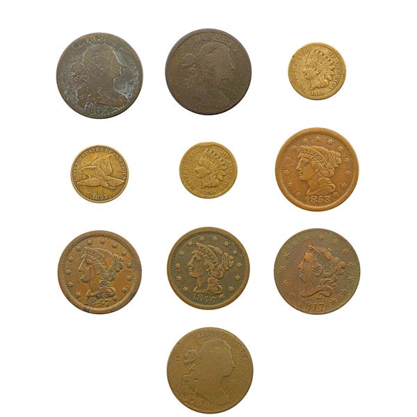 [10] 1798-1860 Varied Early US Copper Lot