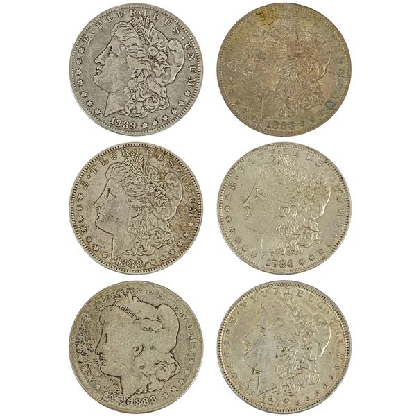 [6] 1878-1889 Morgan Silver Dollar Lot HIGH GRADE