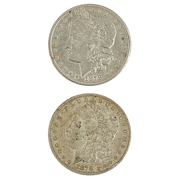 [2] 1878-CC Morgan Silver Dollars NEARLY UNCIRCULATED