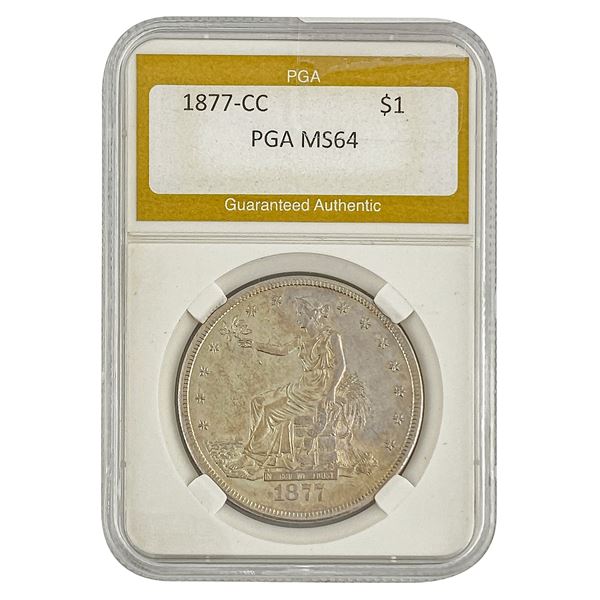 1877-CC Silver Trade Dollar PGA MS64