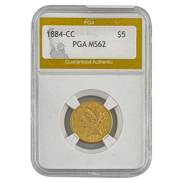 1884-CC $5 Gold Half Eagle PGA MS62