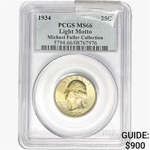 1934 Washington Silver Quarter PCGS MS66 Light Motto