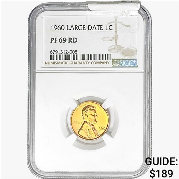1960 Lincoln Memorial Cent NGC PF70 RD,LD