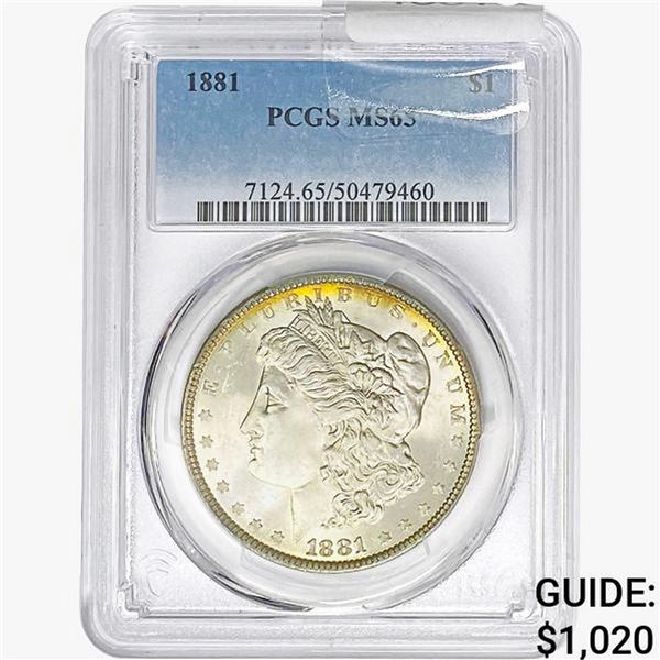 1881 Morgan Silver Dollar PCGS MS65