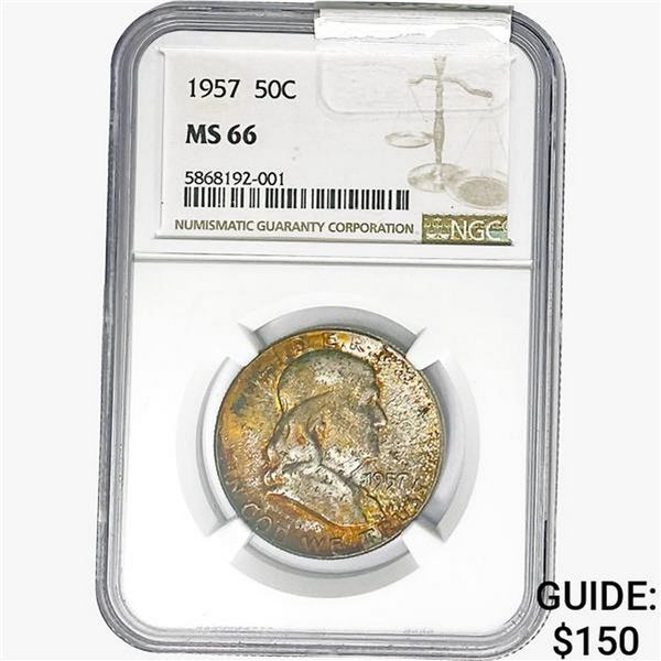 1957 Franklin Half Dollar NGC MS66