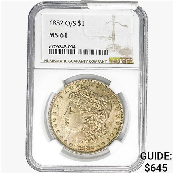 1882-O/S Morgan Silver Dollar NGC MS61