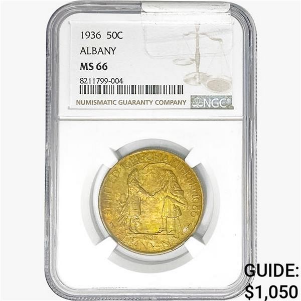 1936 Albany Half Dollar NGC MS66