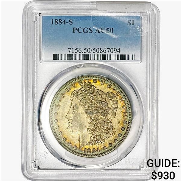 1884-S Morgan Silver Dollar PCGS AU50