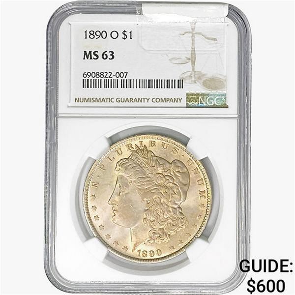 1890-O Morgan Silver Dollar NGC MS63