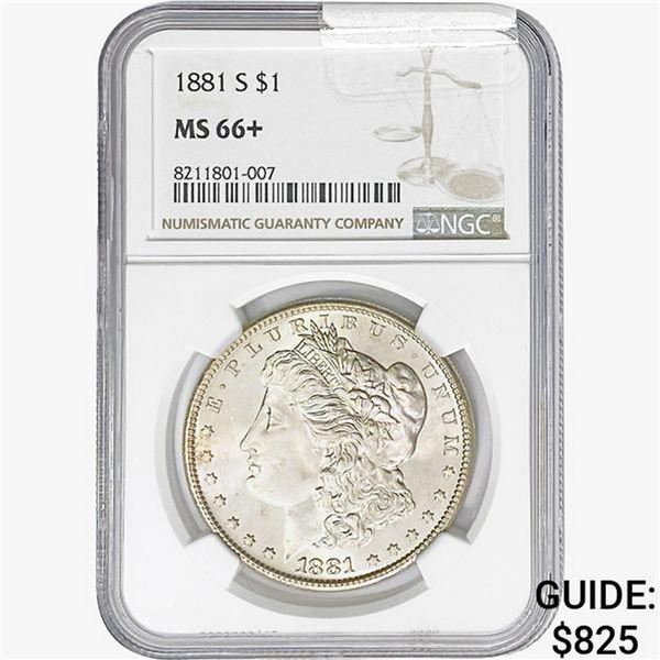 1881-S Morgan Silver Dollar NGC MS66+