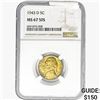 Image 1 : 1943-D Jefferson Nickel NGC MS67 5FS