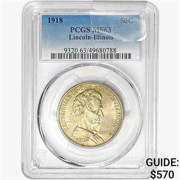 1918 Illinois Half Dollar PCGS MS63