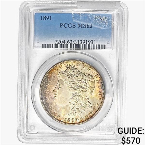 1891 Morgan Silver Dollar PCGS MS63