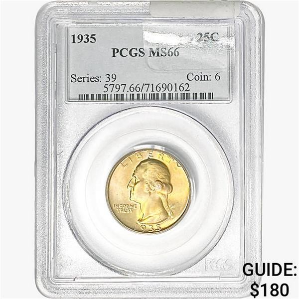 1935 Washington Silver Quarter PCGS MS66